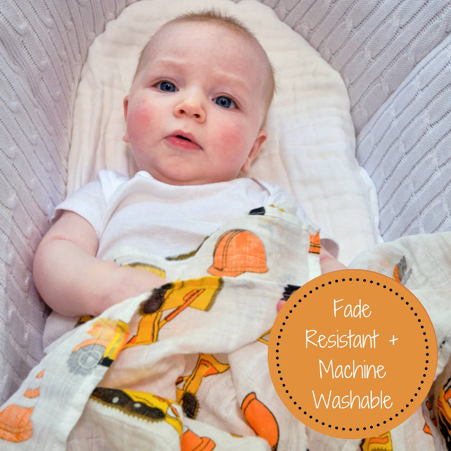 Under Construction Baby Muslin Swaddle Blanket