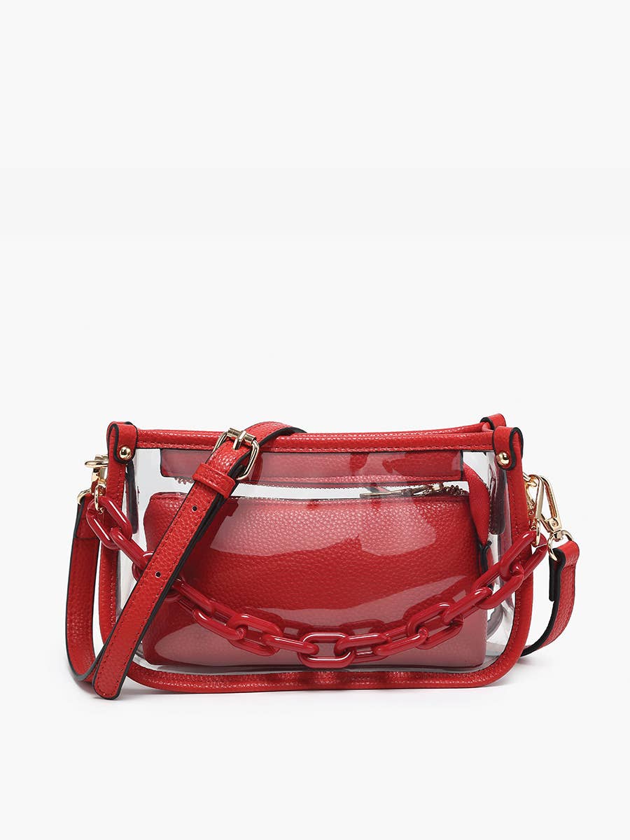 Clear Stadium Crossbody Bag with Chain Strap