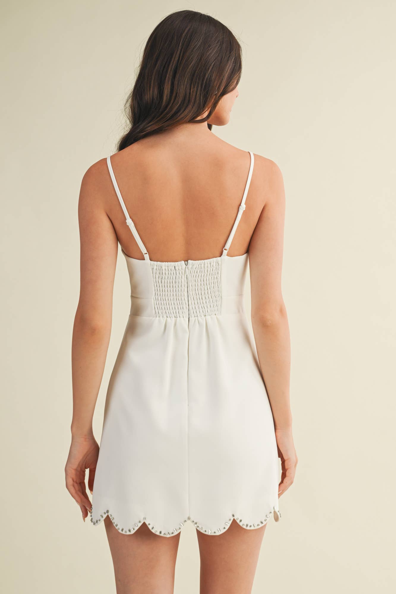 SCALLOP EDGE DRESS: Black