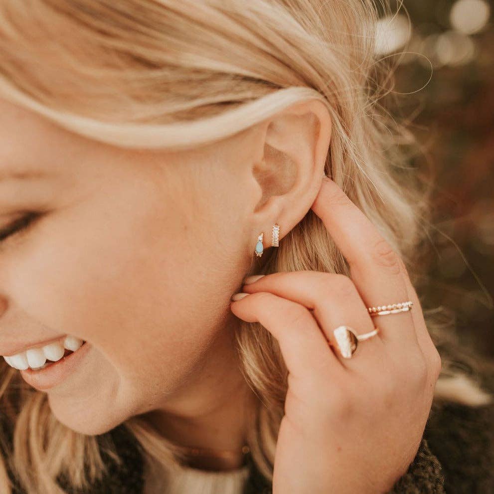 Ivy Diamond Hoops | Silver