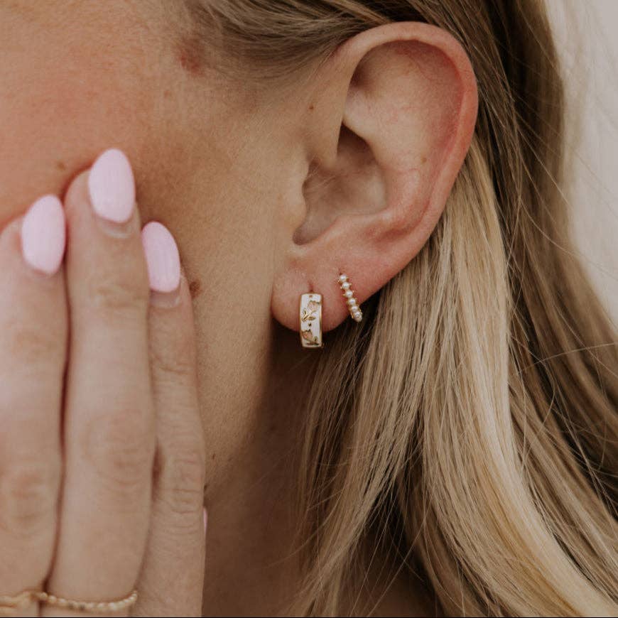 Eloise Tea Cup Hoops: Gold