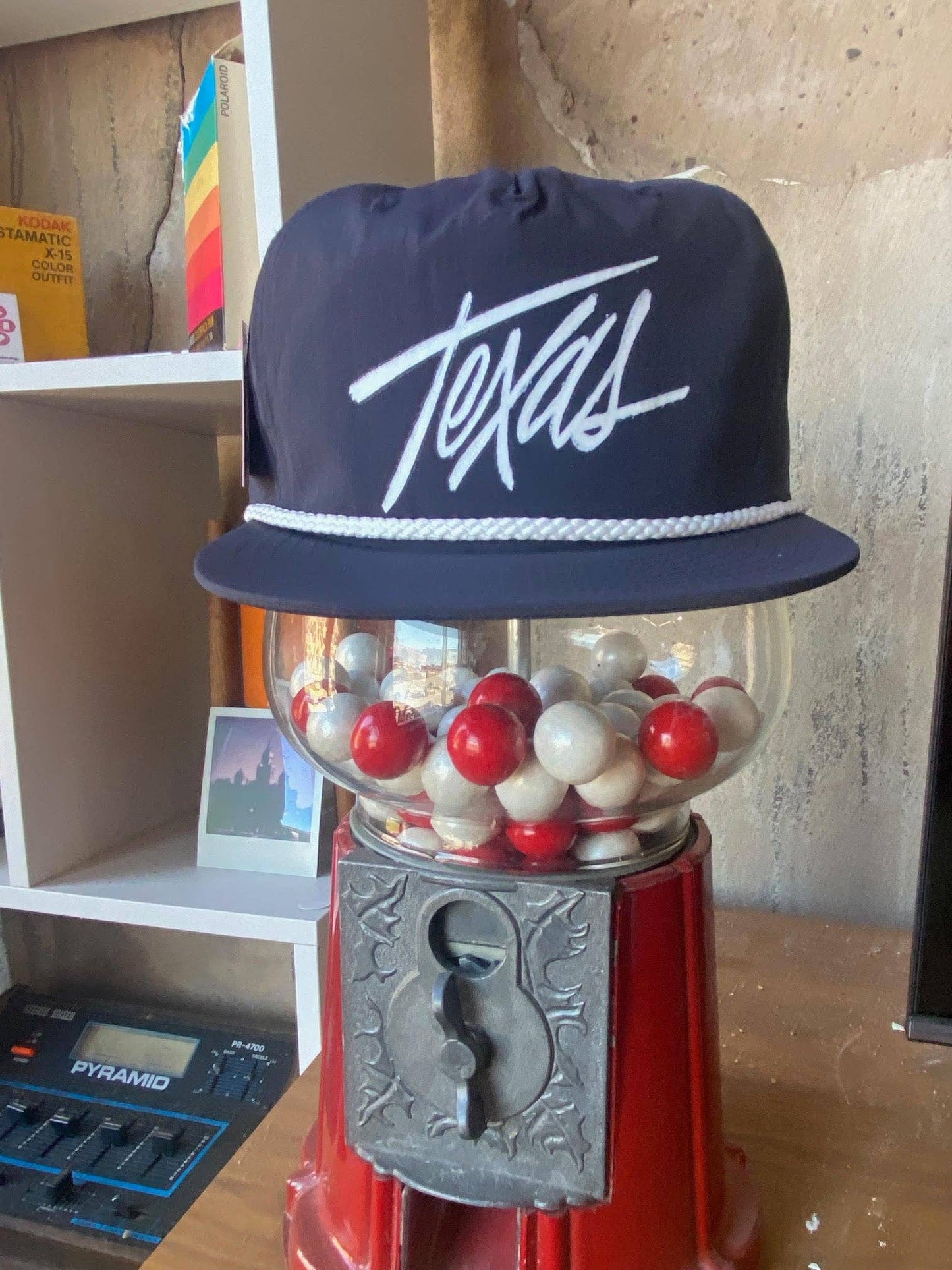 Red Texas Script Rope Hat