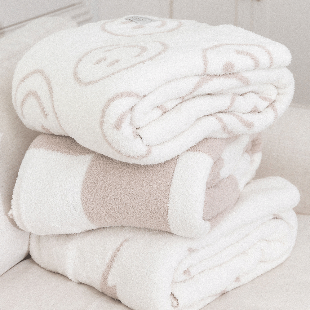 Checker Luxe Home Blanket: Bubble Gum/Orange