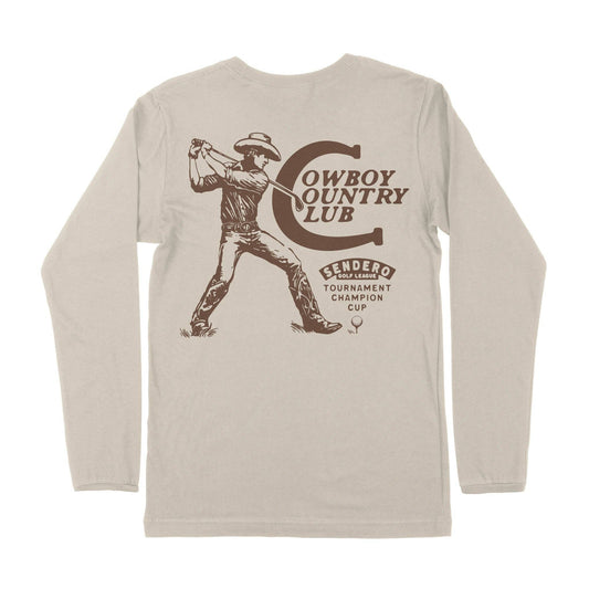 Cowboy Country Club Long Sleeve T-Shirt: Sand