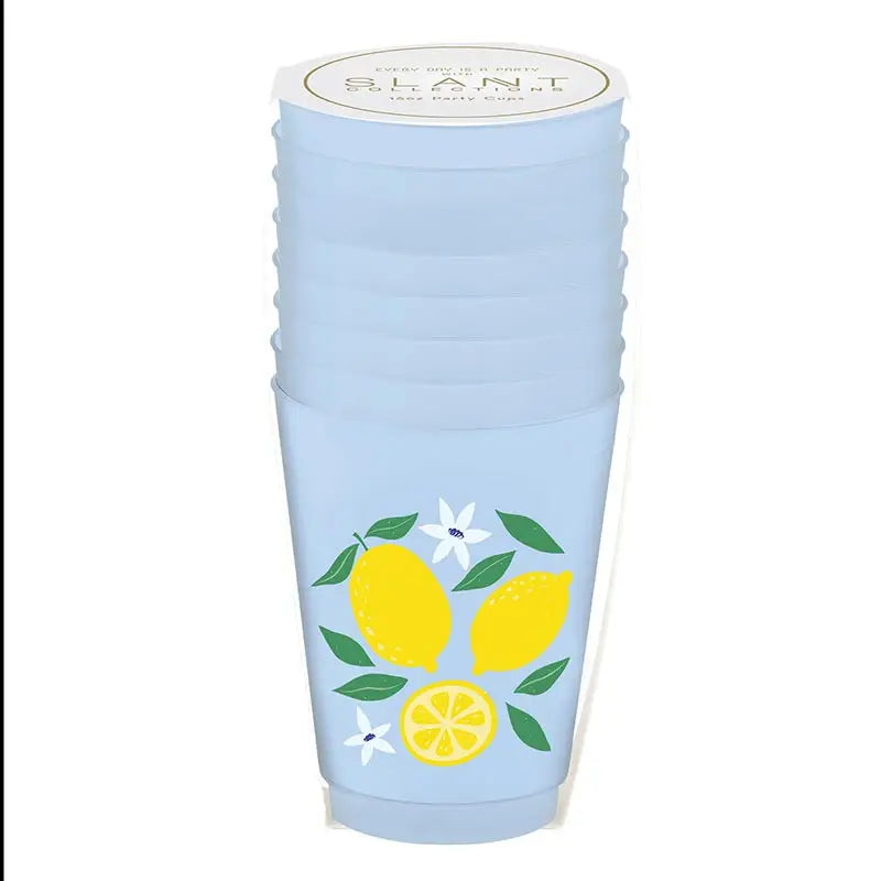 Light blue cup with lemon design and 'Slant' branding on a white background