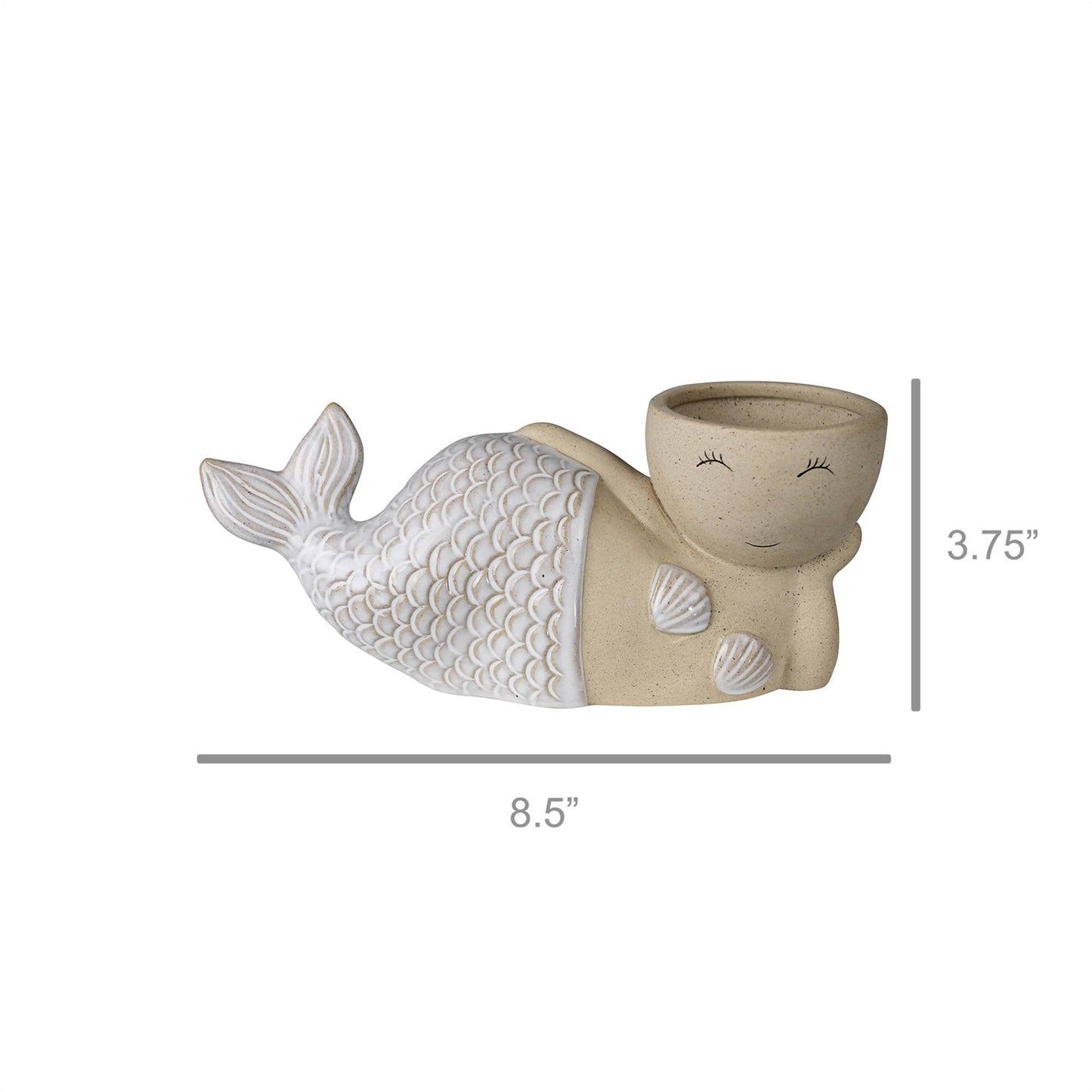 Mermaid Cachepot, Ceramic