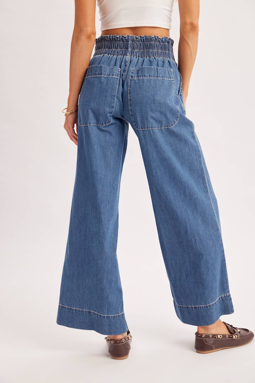 Light Wash High Rise Wide Leg Jeans