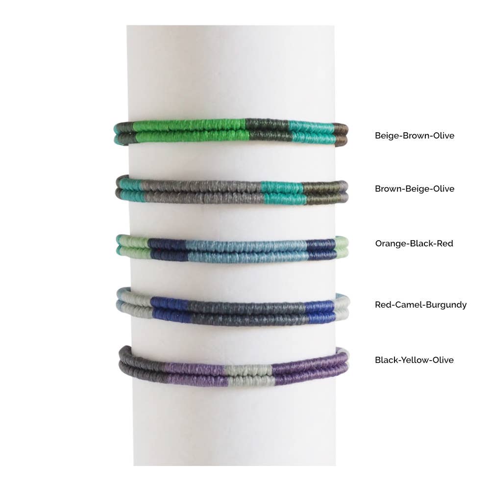 Men's Rope Bracelet | Surfer Bracelet | Waterproof | : Beige-Brown-Grey