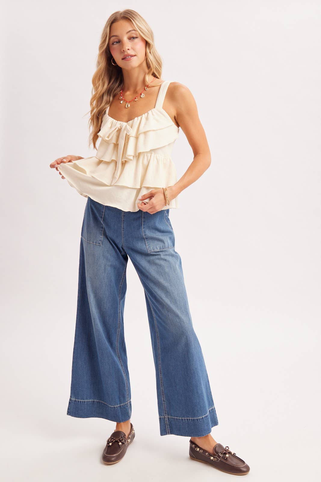 Light Wash High Rise Wide Leg Jeans