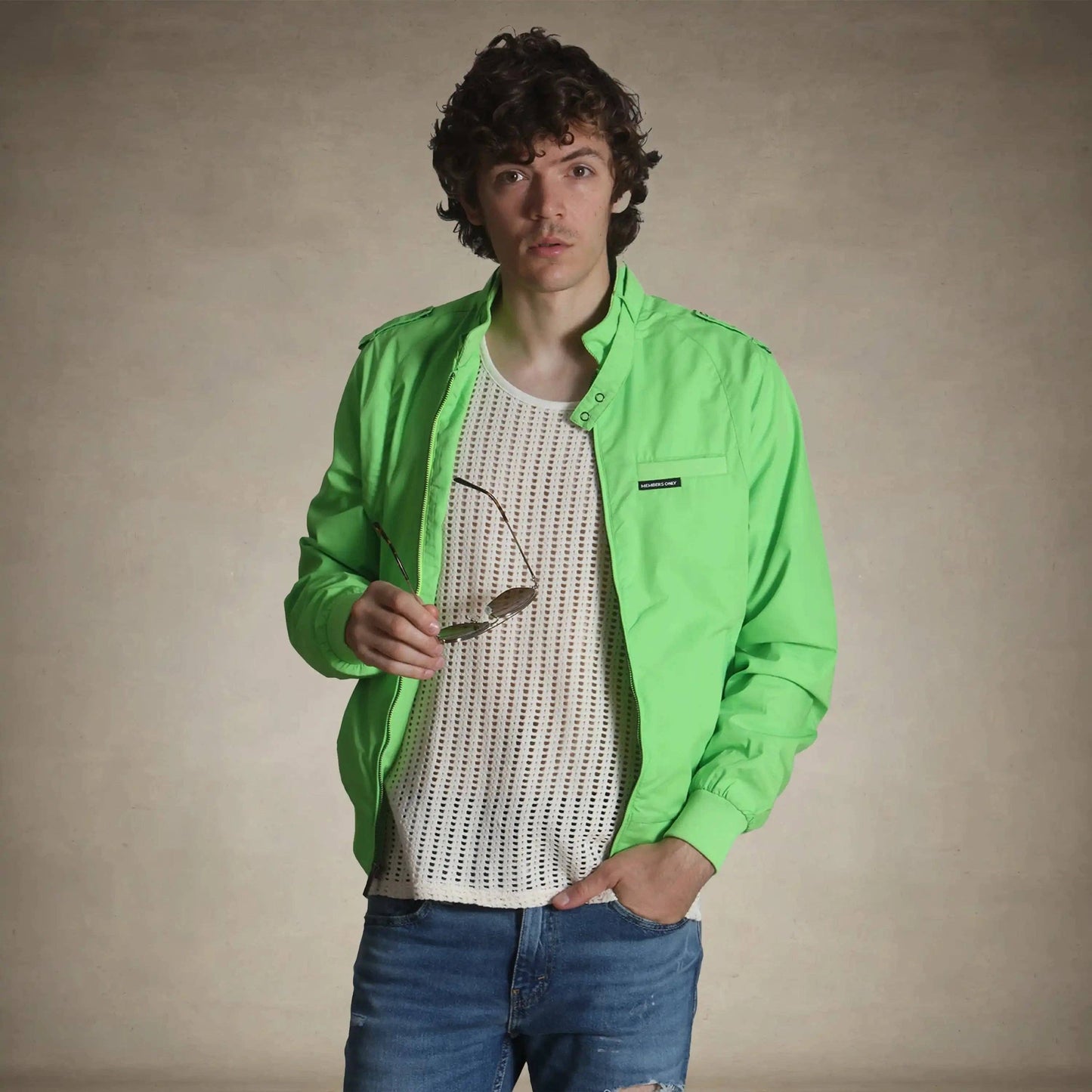 Men's Classic Iconic Racer Jacket: Khaki / L