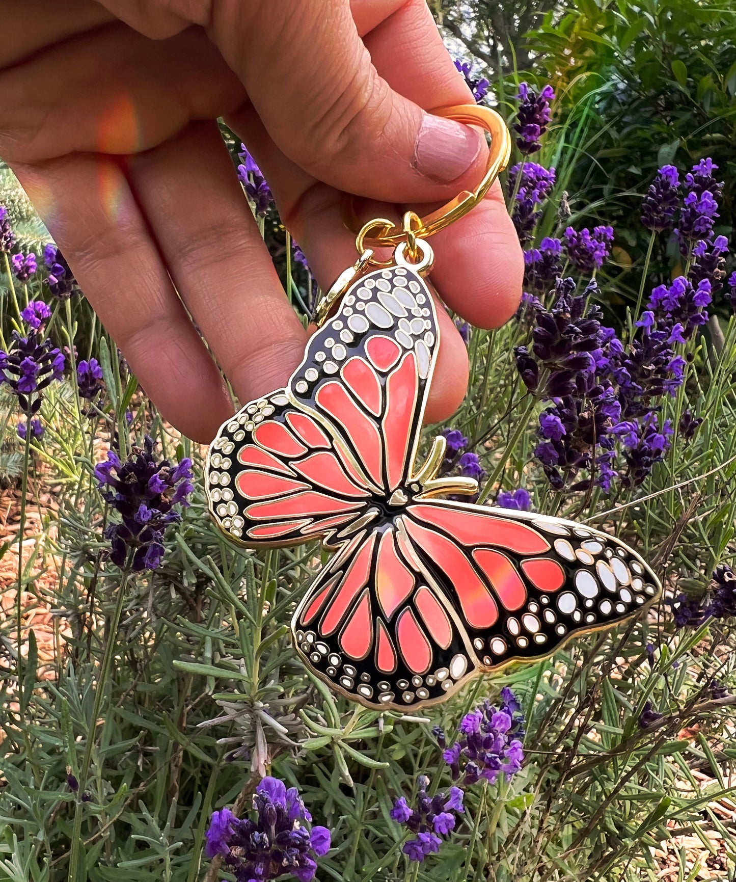 Monarch Butterfly Keychain, Garden Stocking Stuffer Gifts