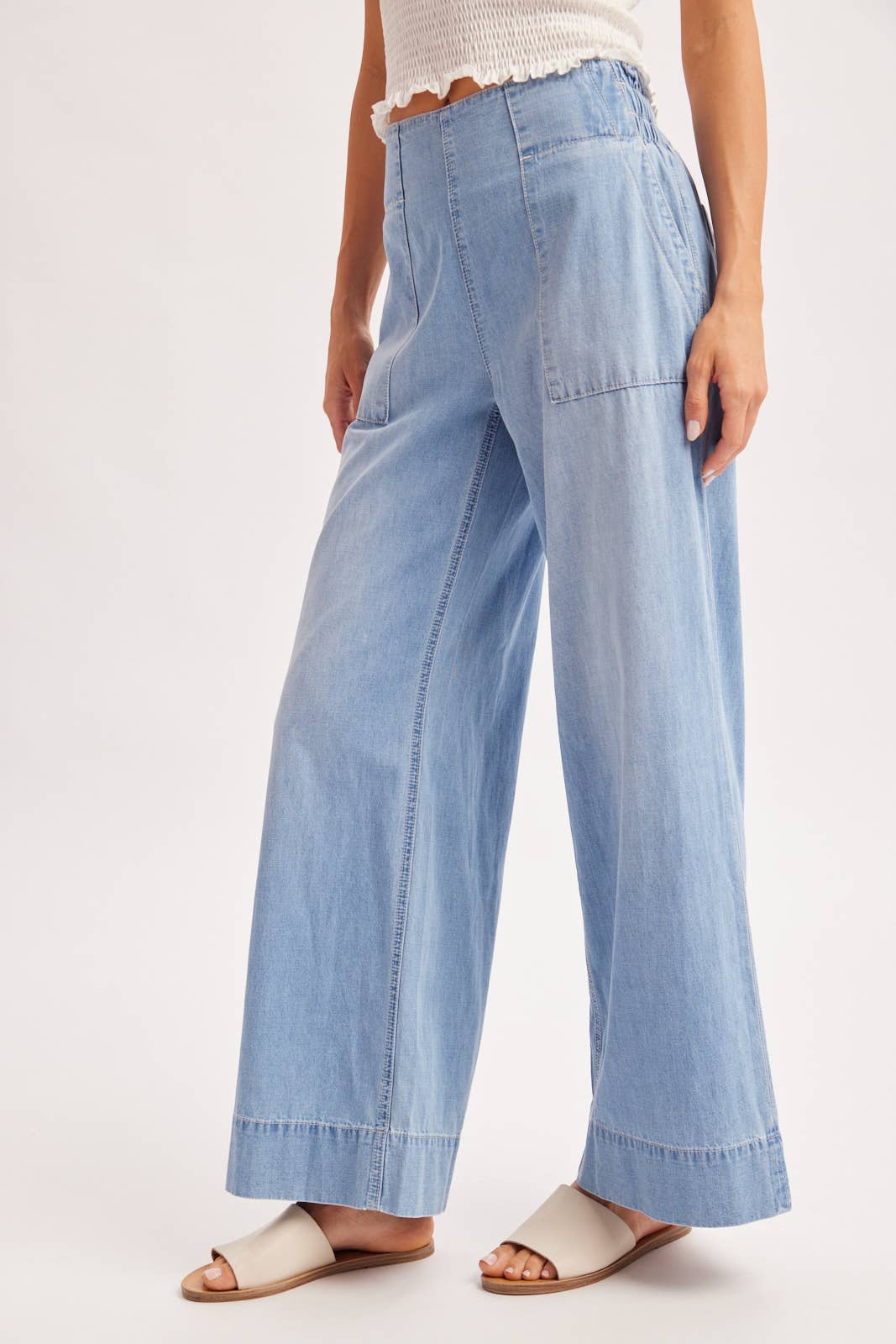Light Wash High Rise Wide Leg Jeans