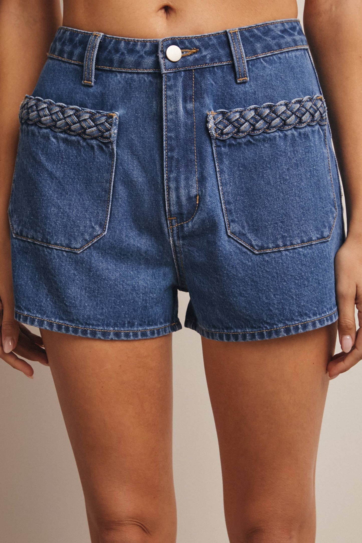 Forte - Braided Pocket Denim Shorts FP0015