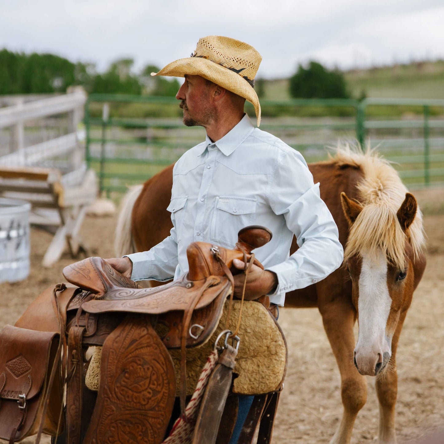 Sendero Performance Pearl Snap Shirt – Matagorda Sky