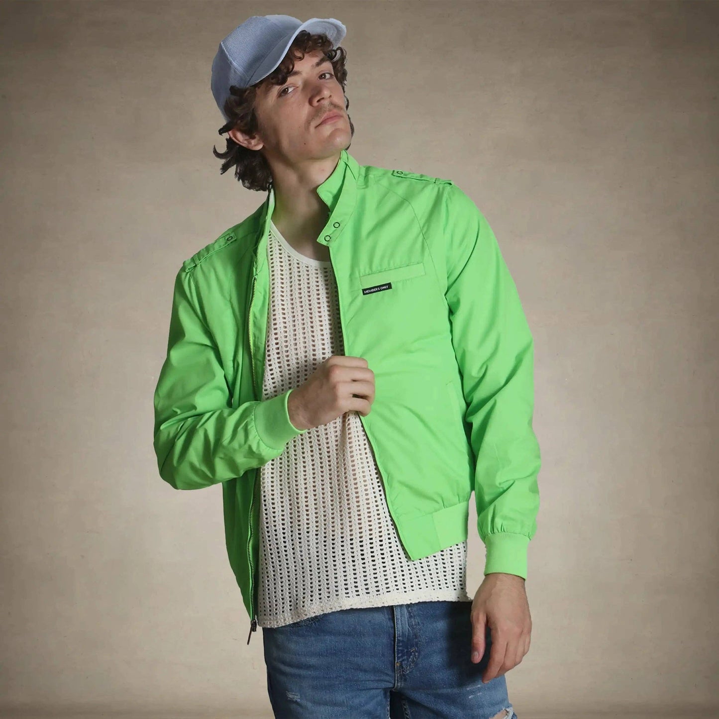 Men's Classic Iconic Racer Jacket: Khaki / XL