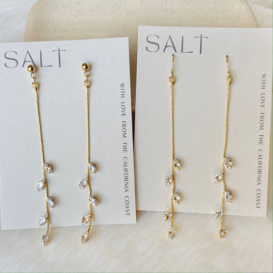 GRACIE DANGLES | gold | dainty vine earrings | bridal chic: STUD POST