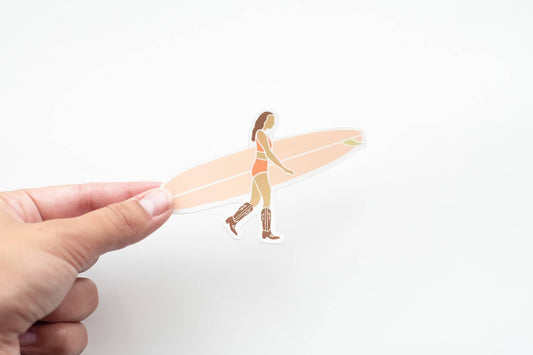 Surf Cowgirl vinyl sticker - Pink