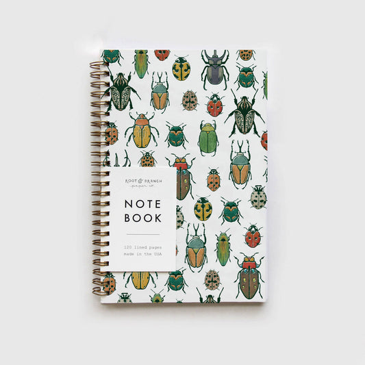 Beetles Spiral Bound Notebook: Lined