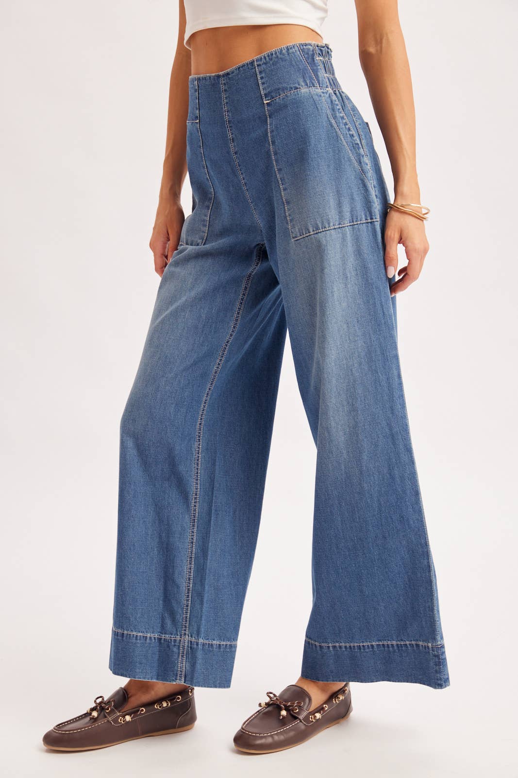 Light Wash High Rise Wide Leg Jeans
