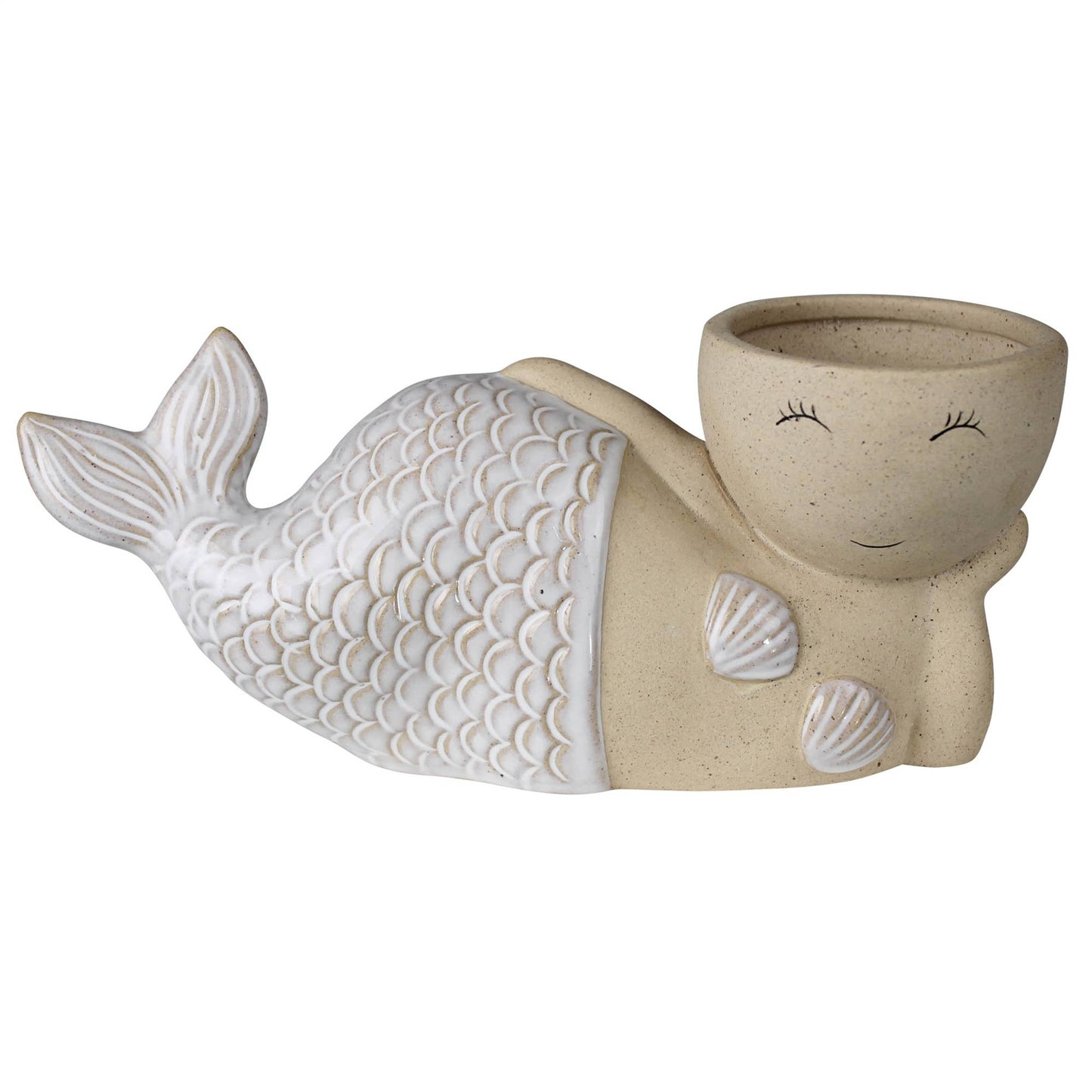 Mermaid Cachepot, Ceramic