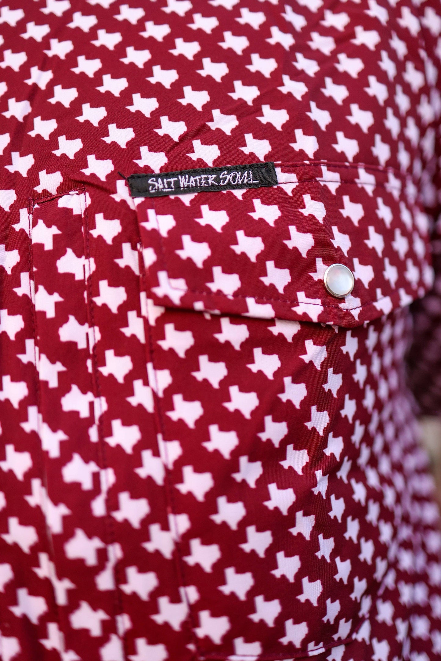 The Maroon Pearl Snap Fishing Shirt: L