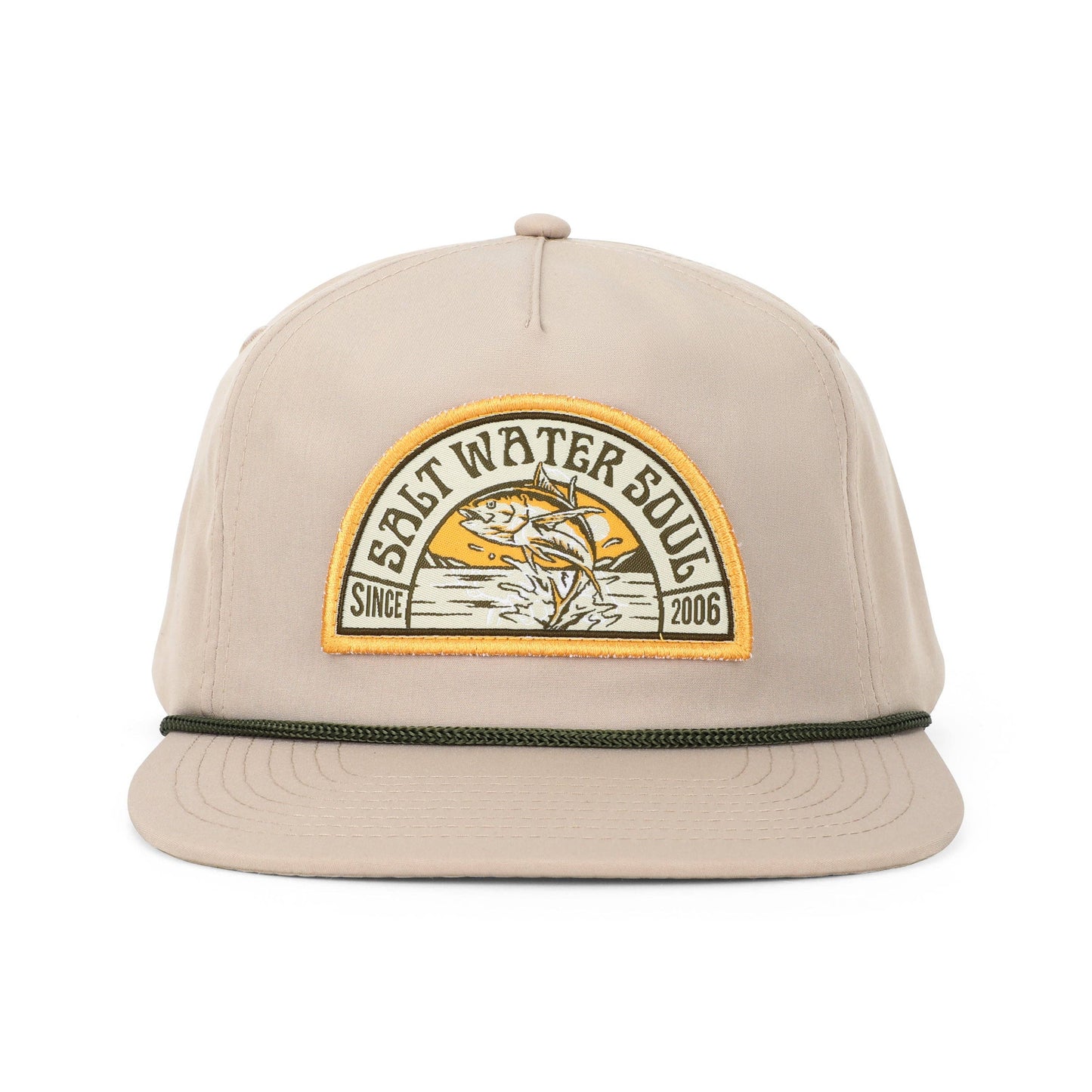 front view of Tuna Khaki Rope Snapback Hat