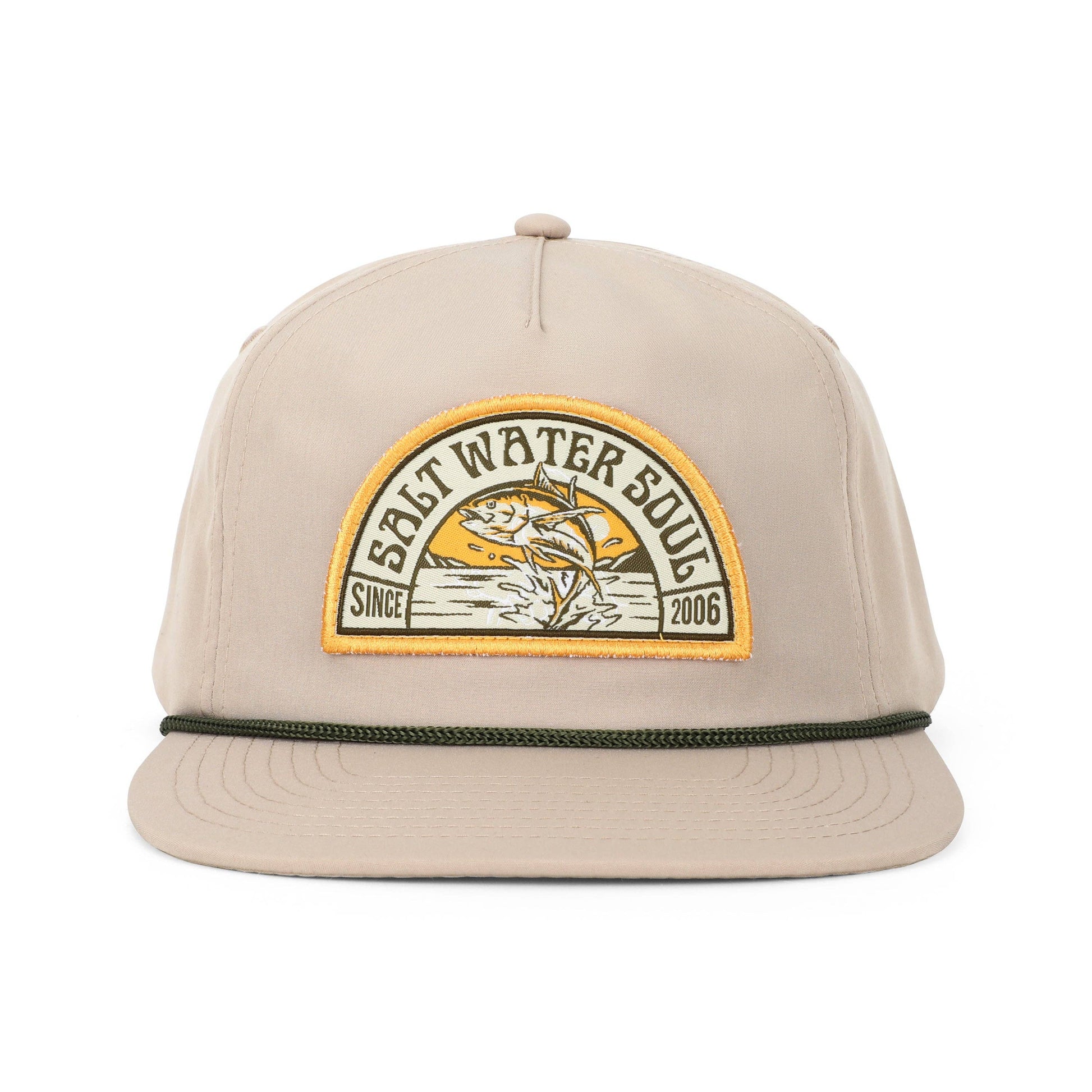 front view of Tuna Khaki Rope Snapback Hat