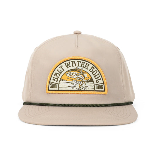 front view of Tuna Khaki Rope Snapback Hat