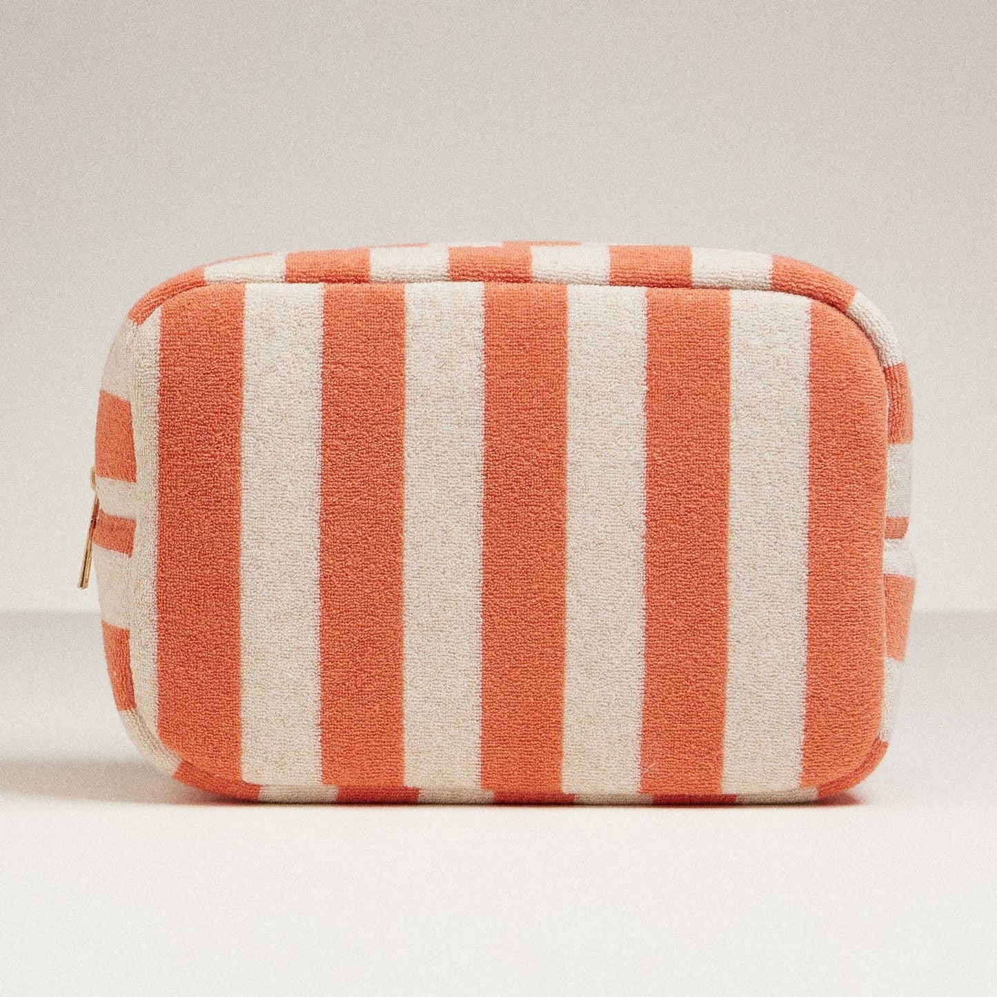 Terry Fabric Striped Multi-Purpose Pouch: Dark Pink / One / 5AC78047