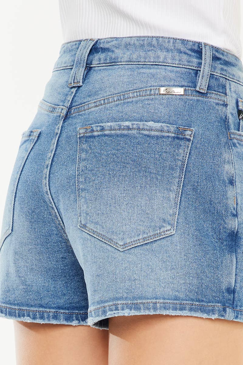 Medium Wash Crossover Denim Skort