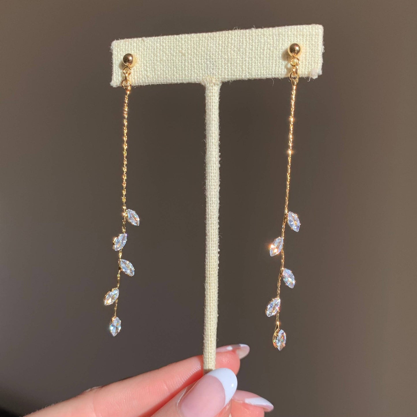 GRACIE DANGLES | gold | dainty vine earrings | bridal chic: STUD POST