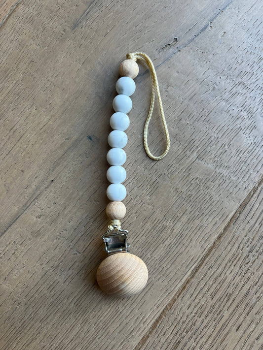 Pacifier Clip- Gray Marble