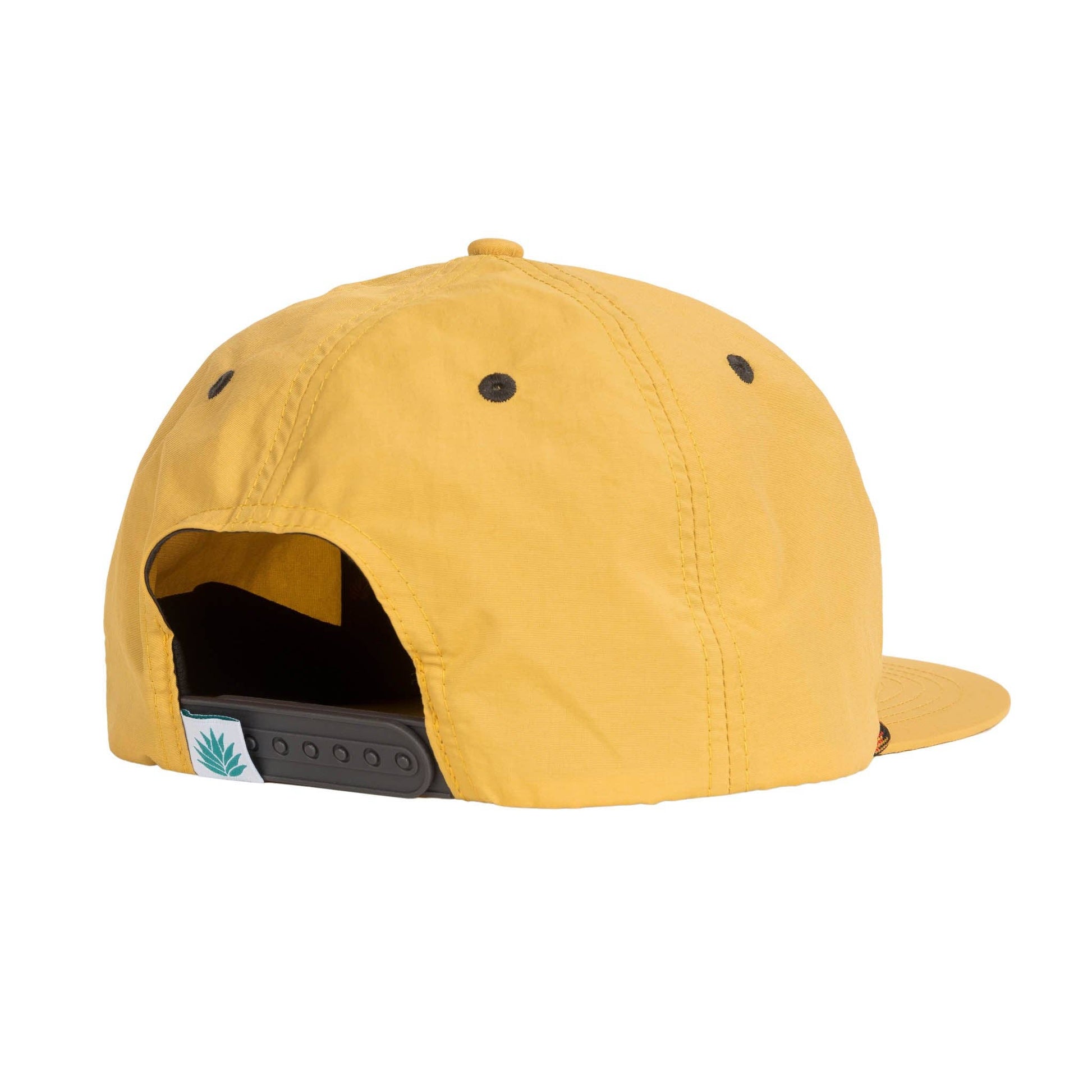 Yellow cap with a yelloq brim on a white background