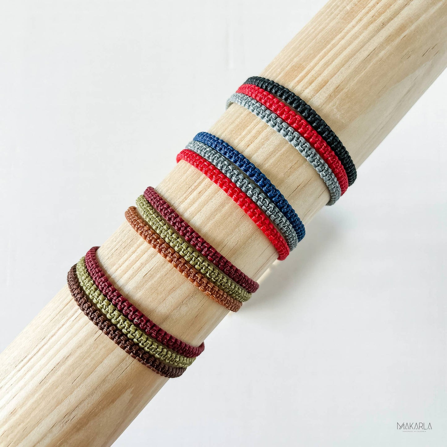 Men's Thin Macrame Surfer Bracelet | Adjustable & Waterproof: Burgundy