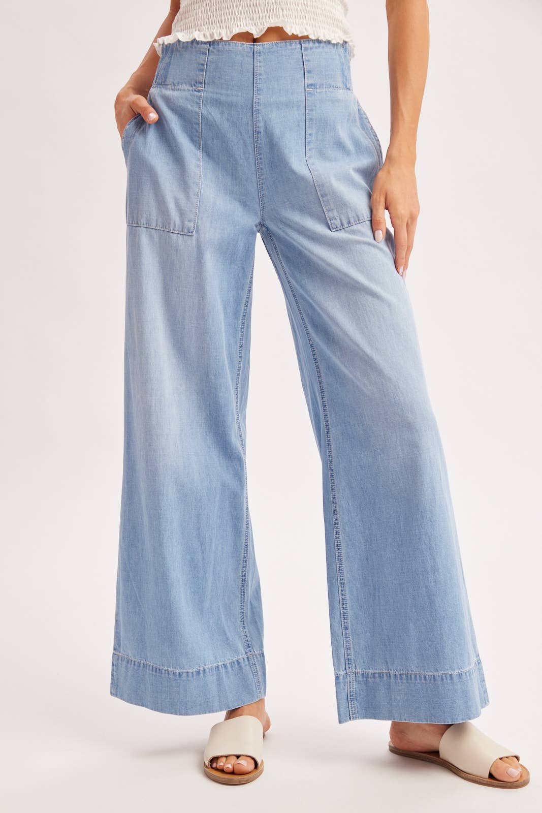 Light Wash High Rise Wide Leg Jeans