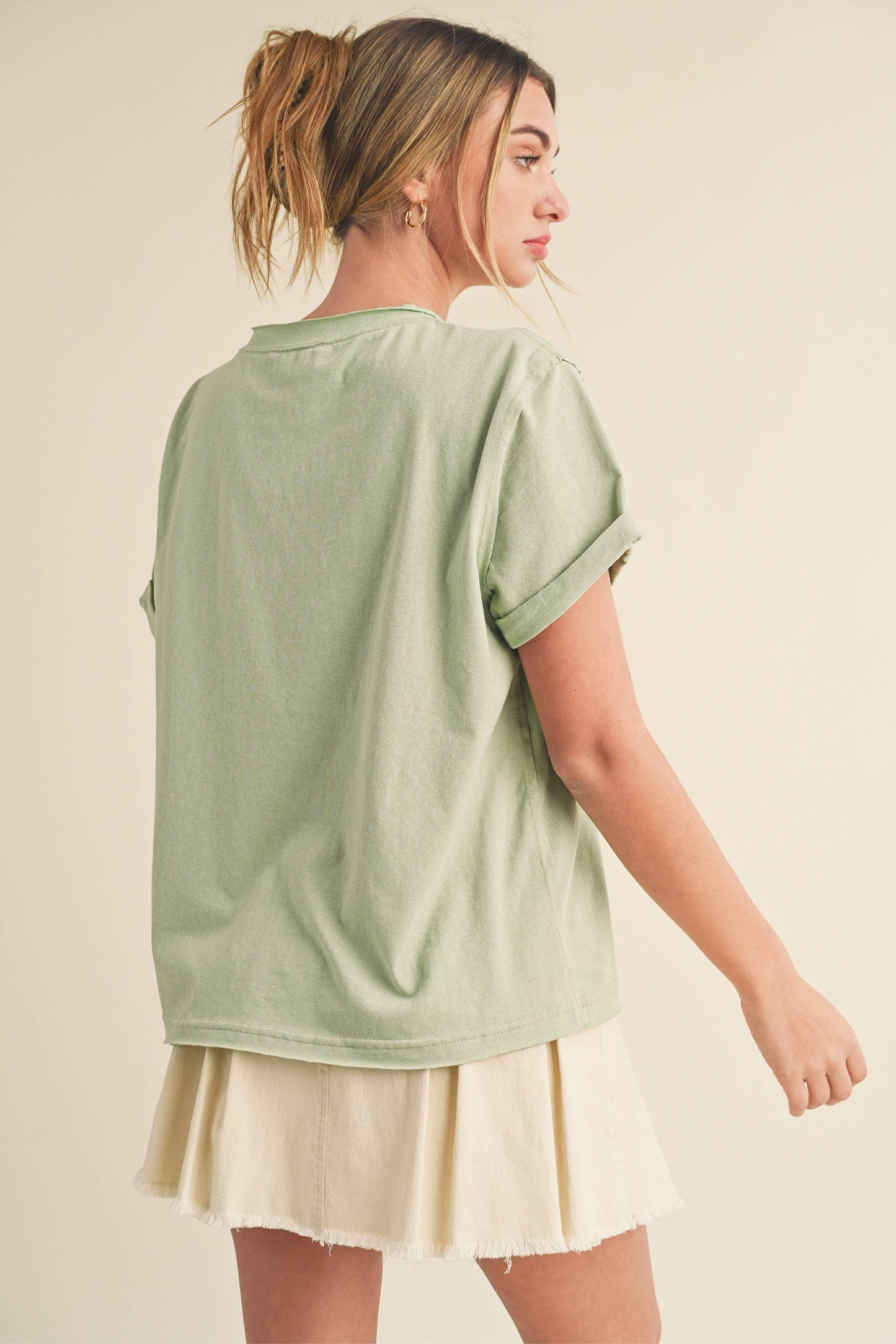 8314DN Mali Baby Tee Short Sleeve Top: Teal / Contemporary