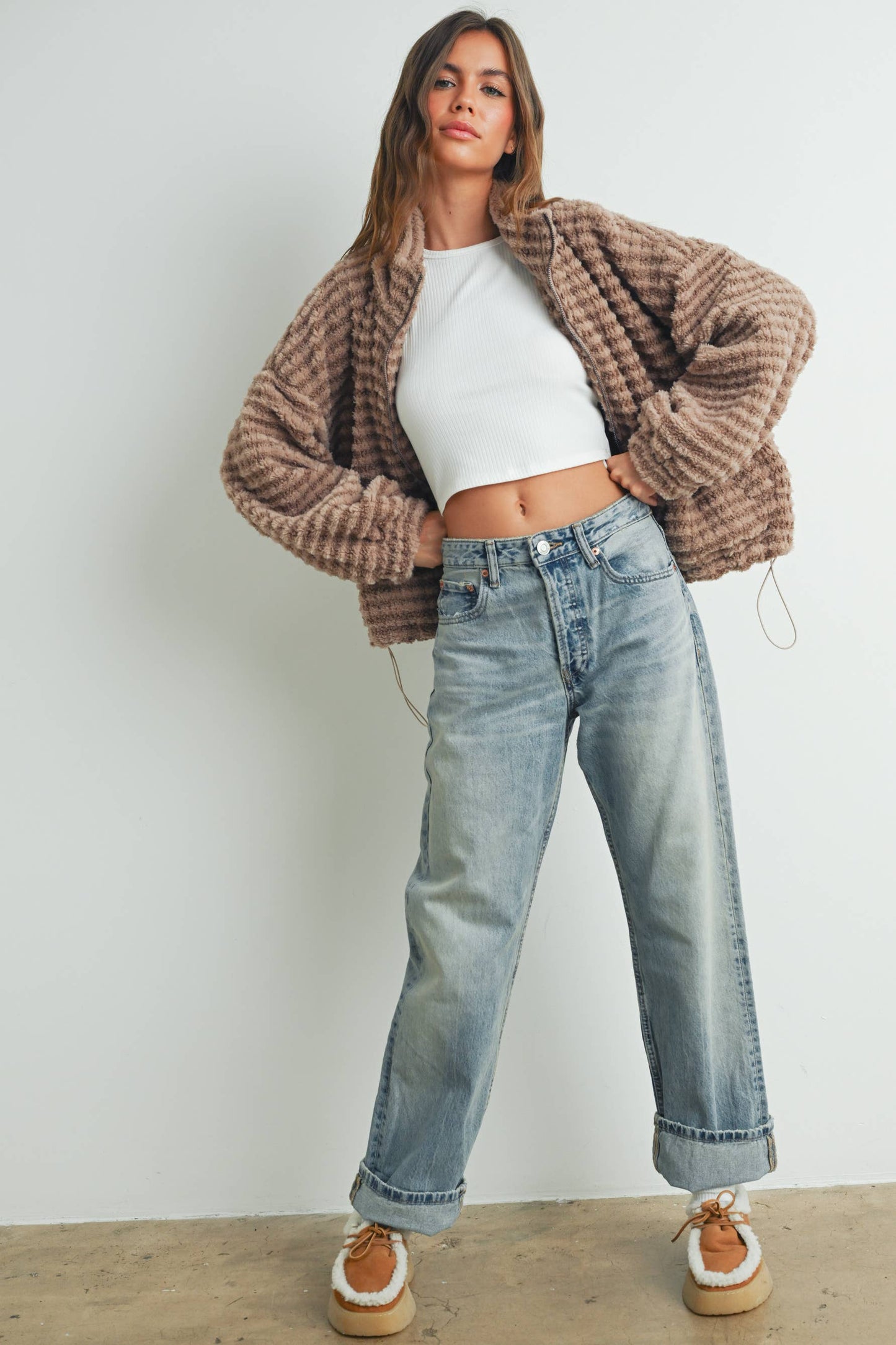 Collared Puffer Jacket - BMJ7497: TERRACOTTA