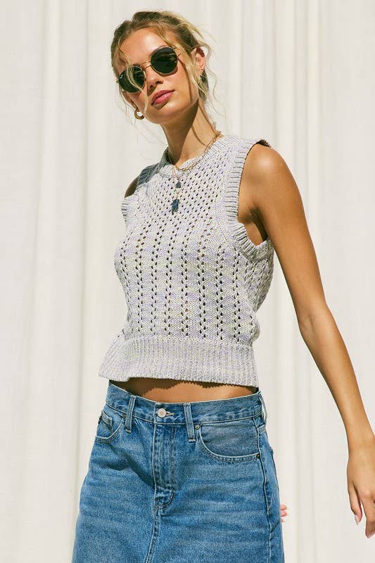 Purple Multi Knit Vest