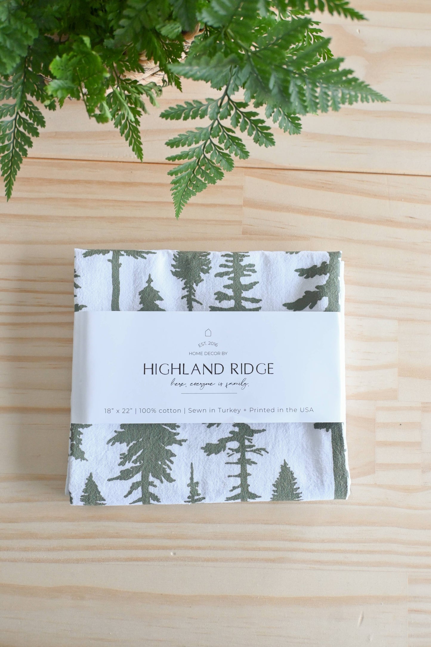 Christmas Trees Redwoods Tea Towel