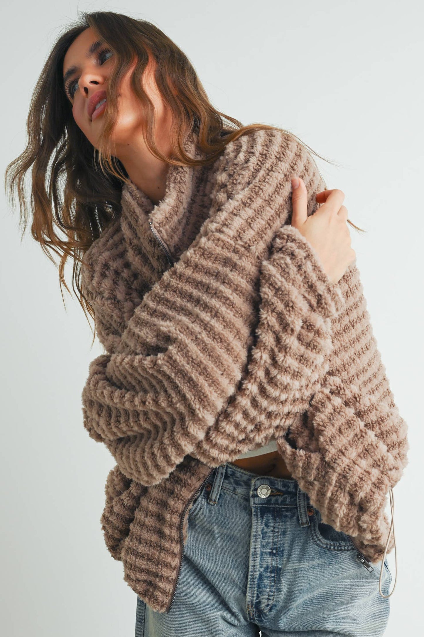 Collared Puffer Jacket - BMJ7497: MOCHA