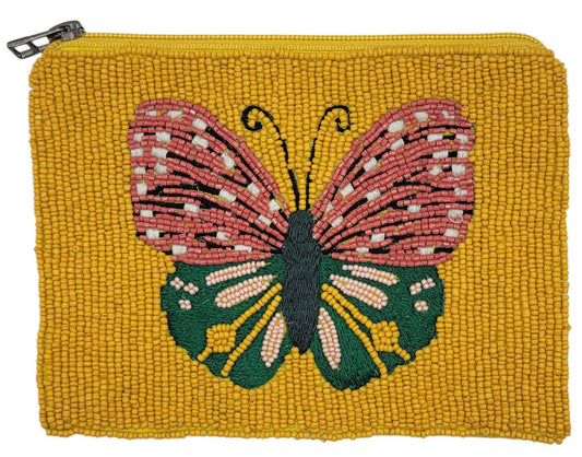 BUTTERFLY BEADED COIN POUCH