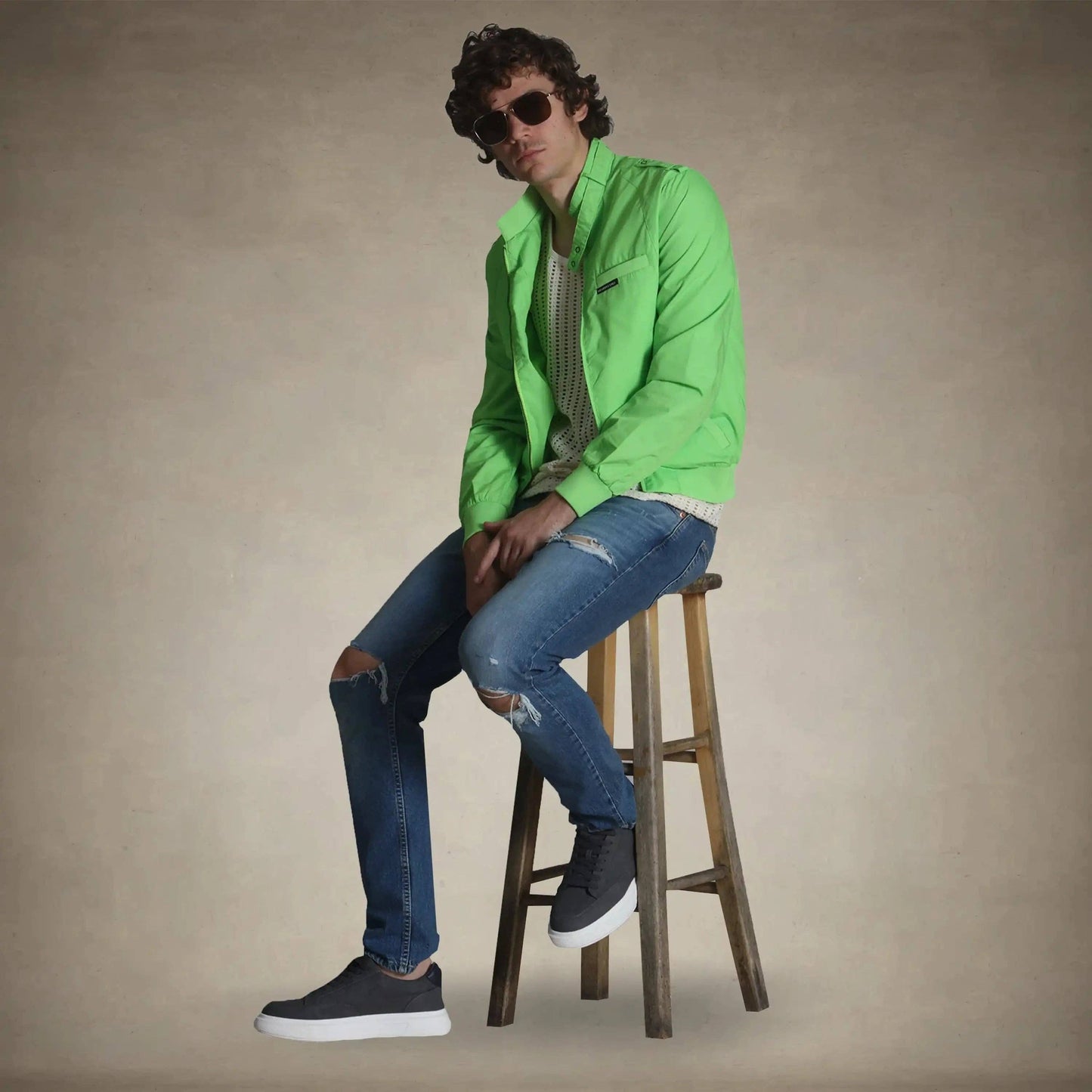 Men's Classic Iconic Racer Jacket: Navy