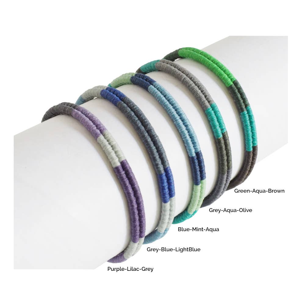 Men's Rope Bracelet | Surfer Bracelet | Waterproof | : Red-Neon-Salmon