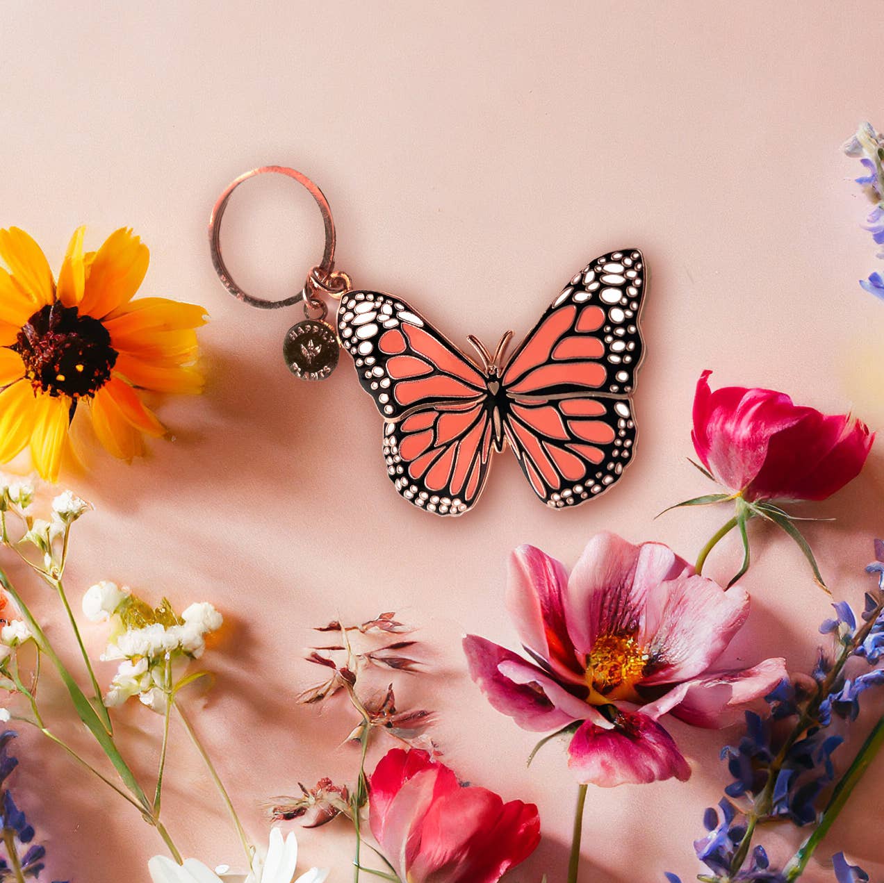 Monarch Butterfly Keychain, Garden Stocking Stuffer Gifts