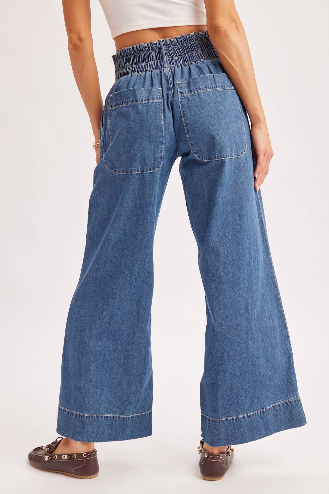 Light Wash High Rise Wide Leg Jeans