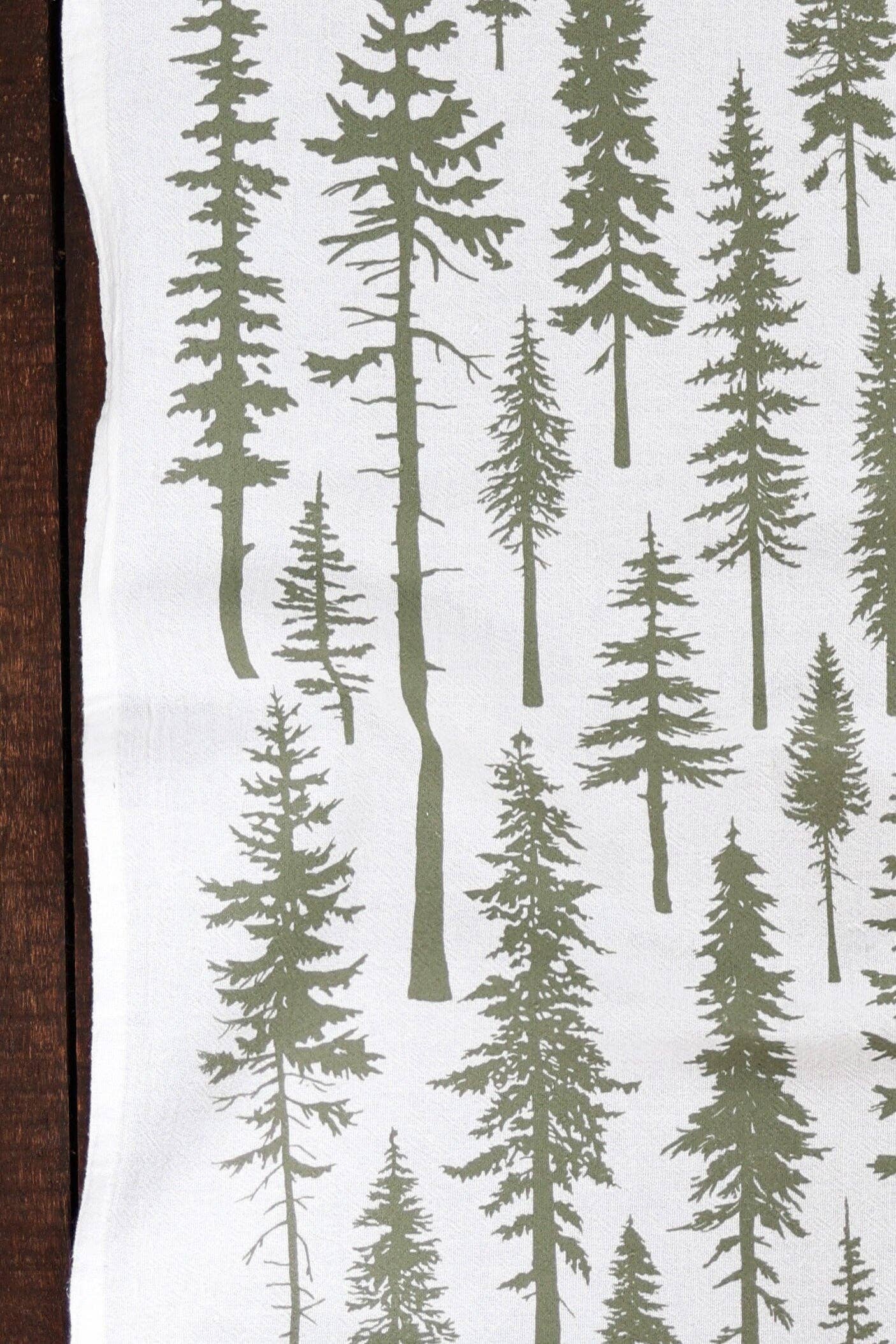 Christmas Trees Redwoods Tea Towel
