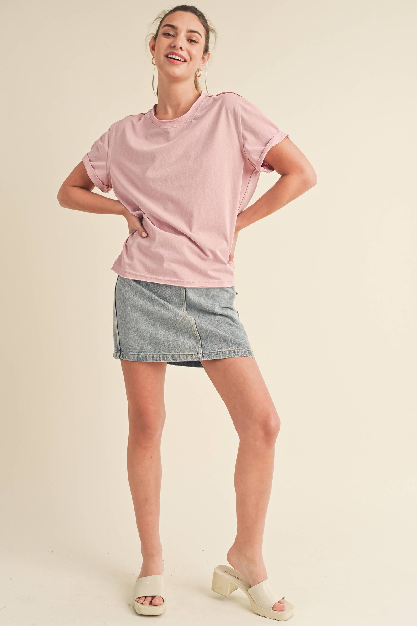 8314DN Mali Baby Tee Short Sleeve Top: Cherry Blossom / Contemporary
