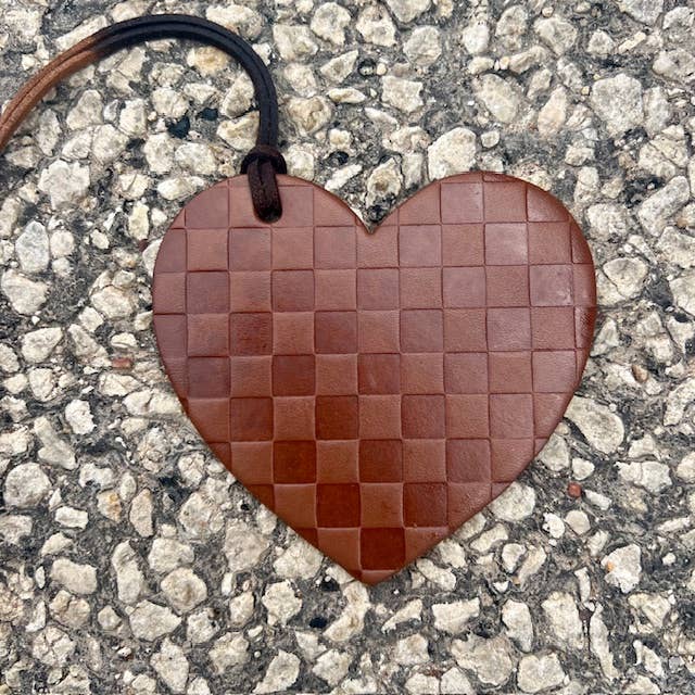 Checkered Heart Air Flair : Brown / Leather