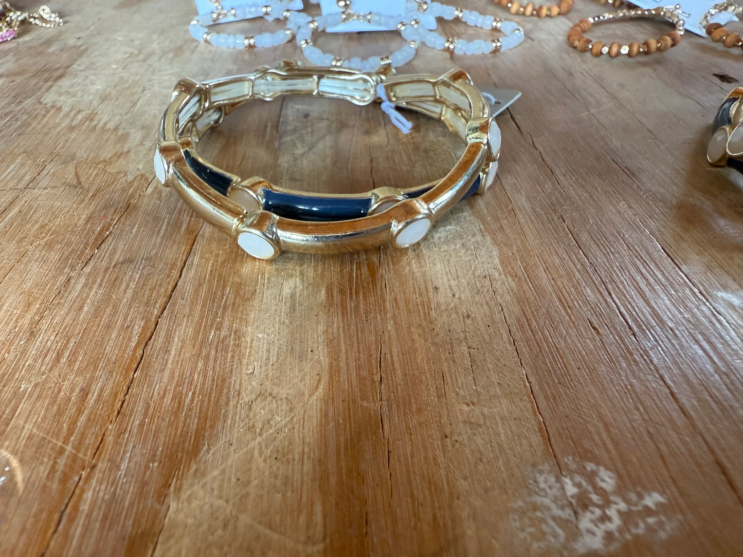 blue and gold bangle set