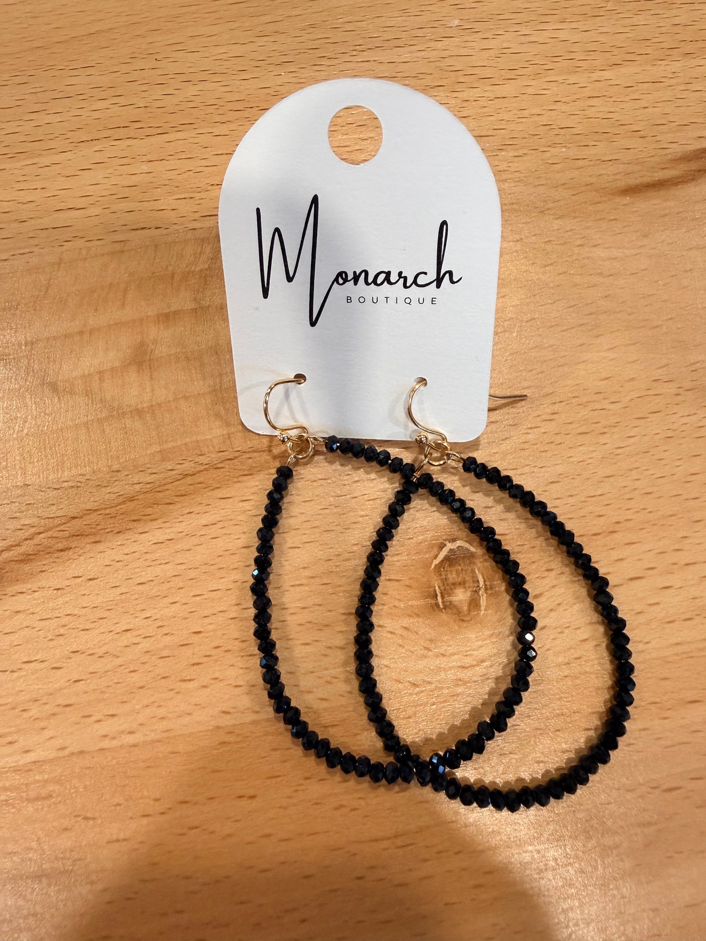 Sparkle Beaded Teardrop hoops